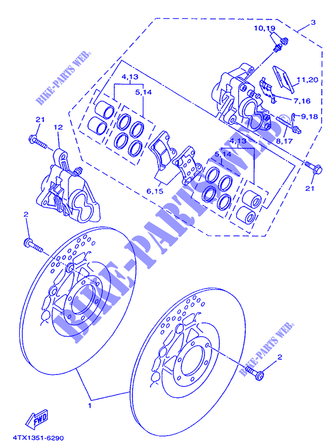 VORDERRAD / BREMSSATTEL für Yamaha TDM850 1998