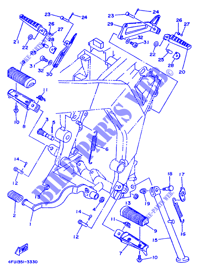 STAENDER / FUSSRASTE für Yamaha TDR125 1994