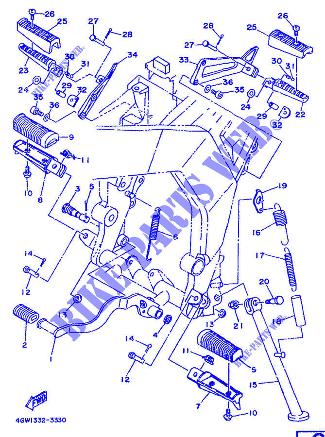 STAENDER / FUSSRASTE für Yamaha TDR125 1995