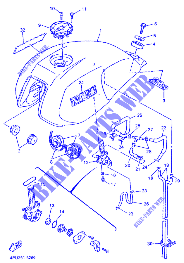 BENZINTANK für Yamaha XJR1200 1997