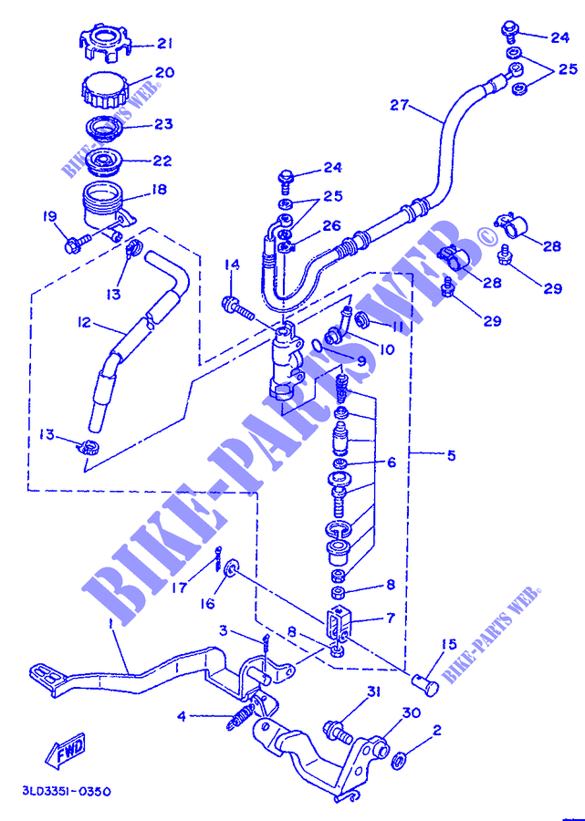 BREMSPUMPE HINTEN für Yamaha XTZ750 (37KW) 1991