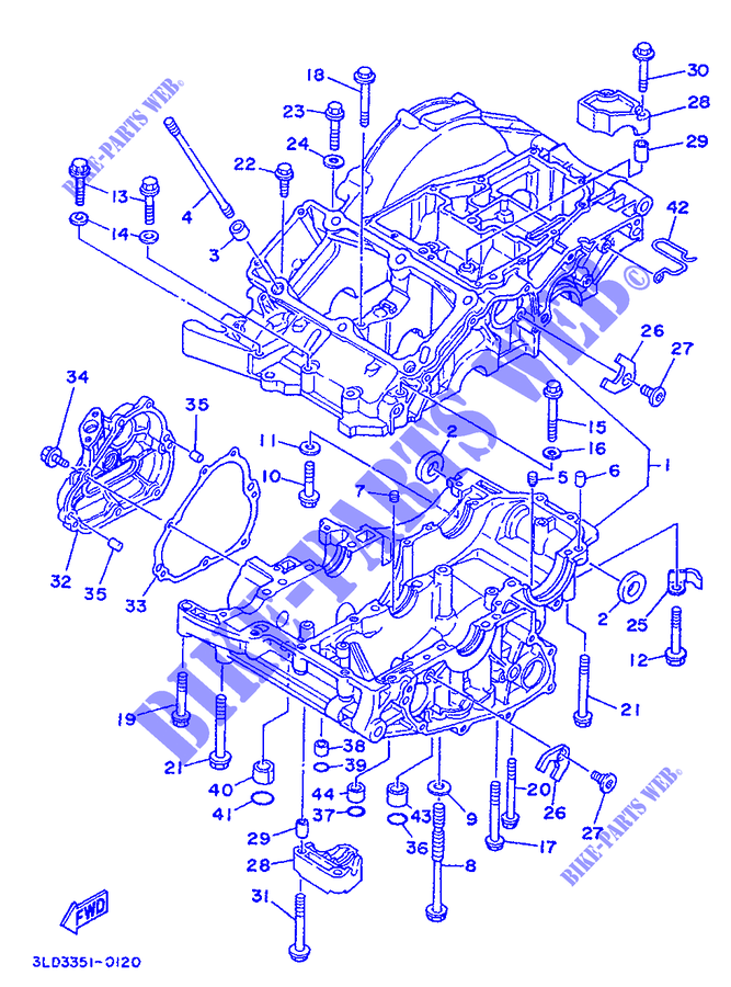 MOTORGEHÄUSE für Yamaha XTZ750H (51KW) 1992