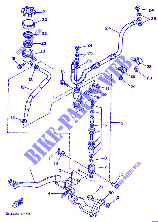 BREMSPUMPE HINTEN für Yamaha XTZ750H (51KW) 1992