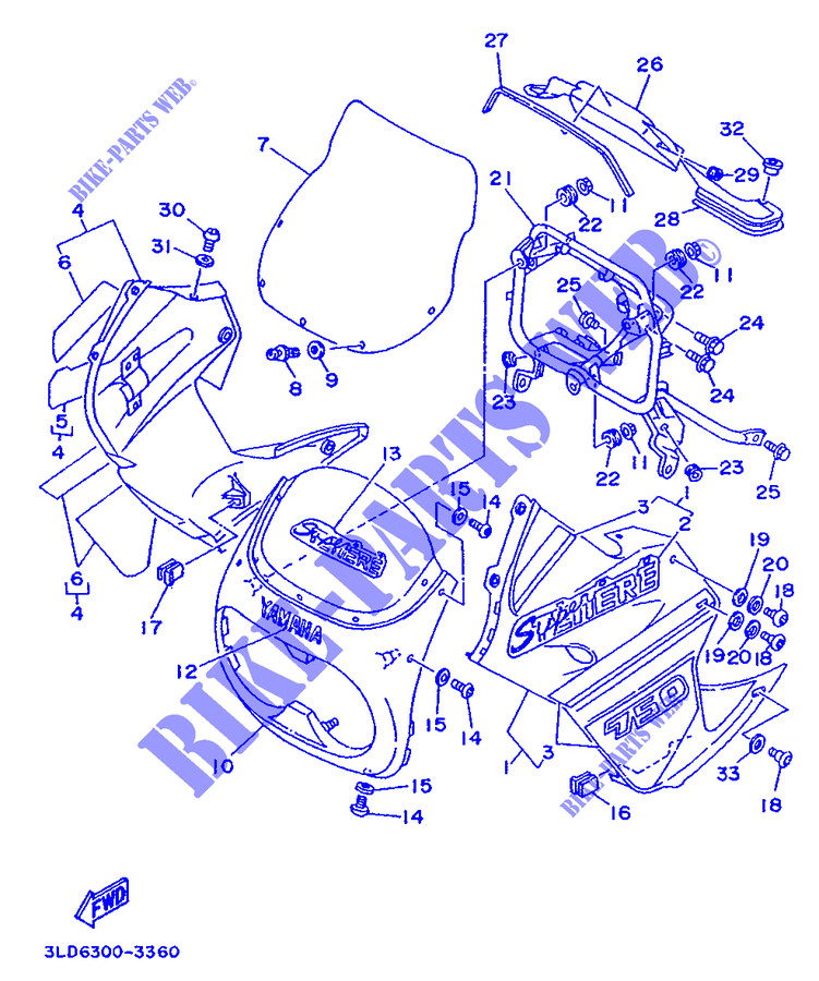 VERKLEIDUNG VORNE für Yamaha XTZ750N (37KW) 1993