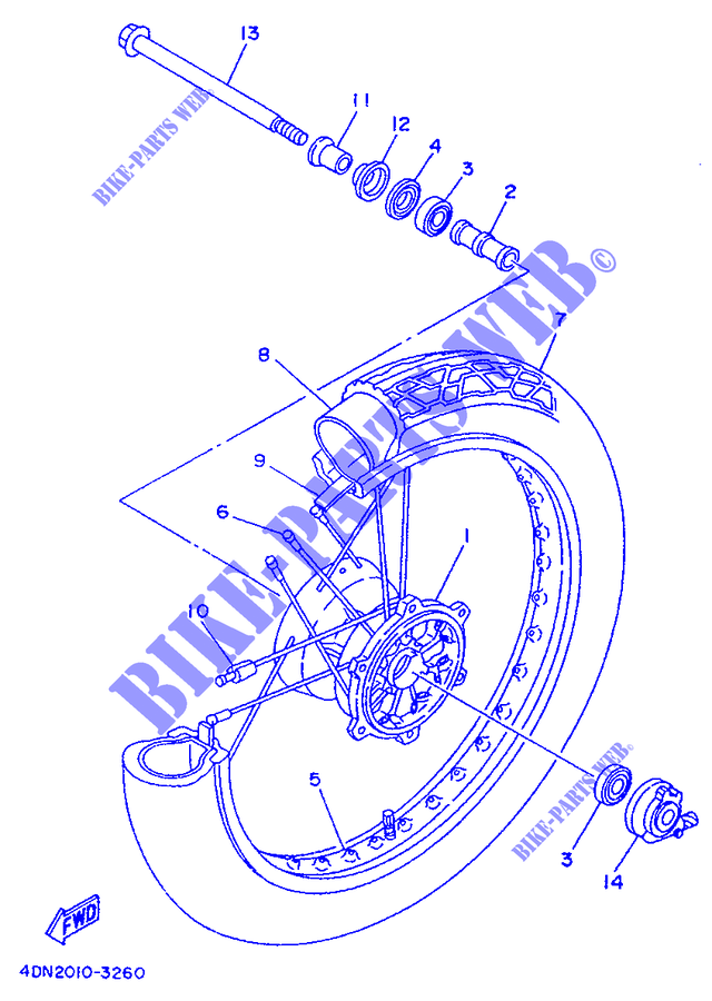 VORDERRAD für Yamaha XV125S 1999