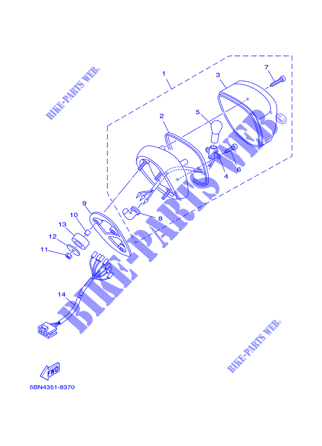 RÜCKLICHT für Yamaha DRAGSTAR 1100 CLASSIC 2001