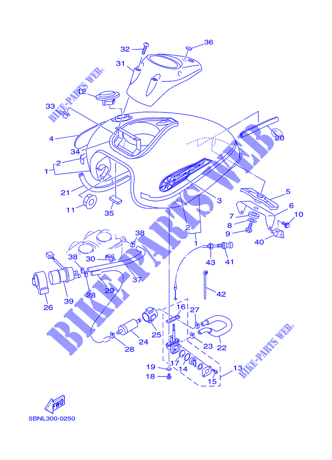BENZINTANK für Yamaha DRAGSTAR 650 CLASSIC 2000