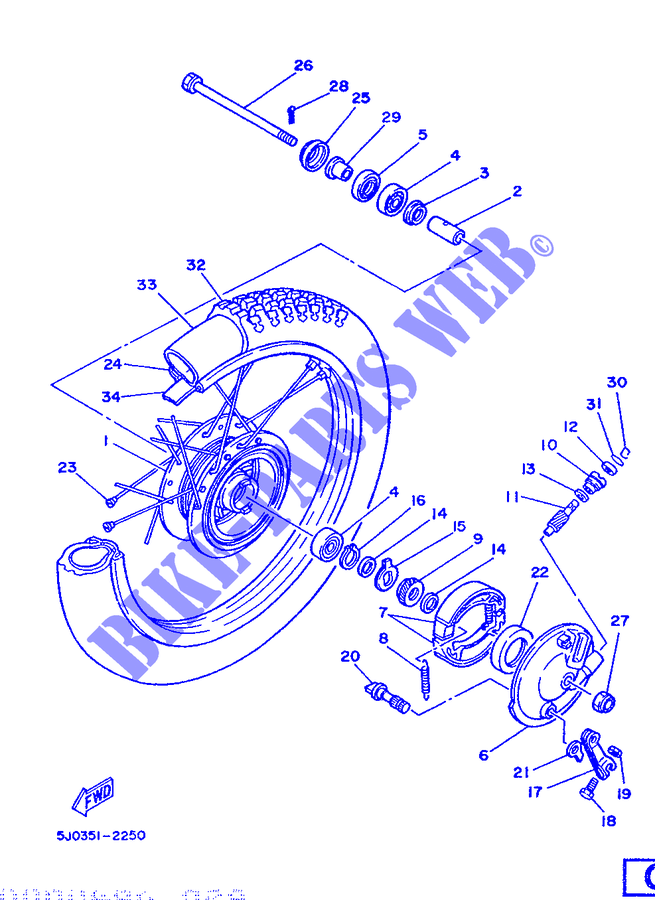 VORDERRAD für Yamaha DT50MX 1986